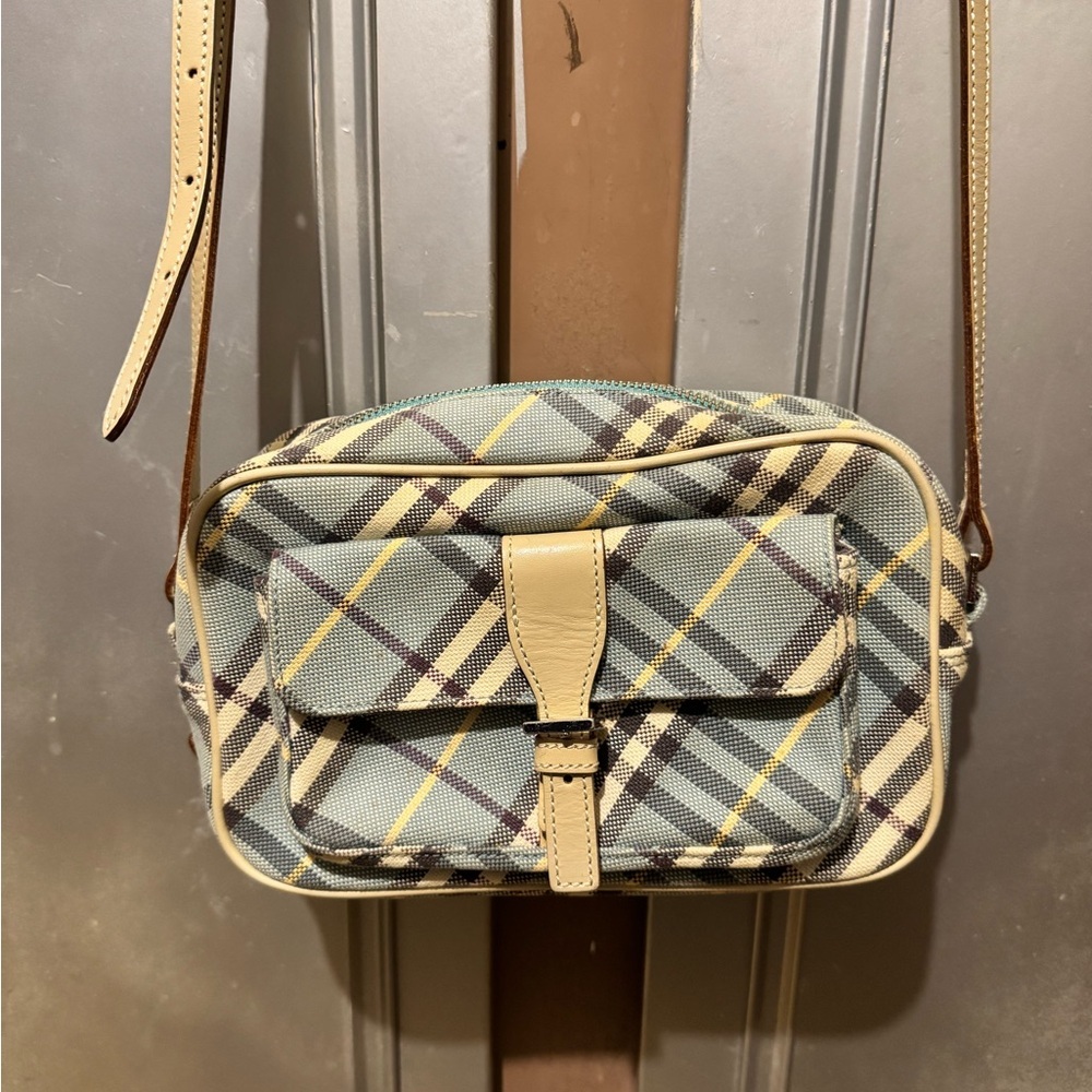 Burberry Plaid Crossbody Bag with Adjustable Strap